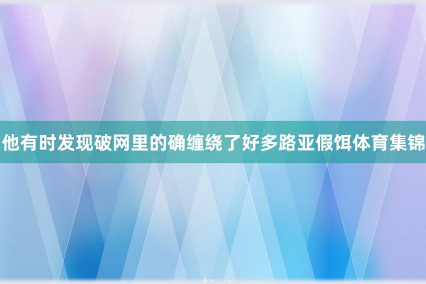 他有时发现破网里的确缠绕了好多路亚假饵体育集锦