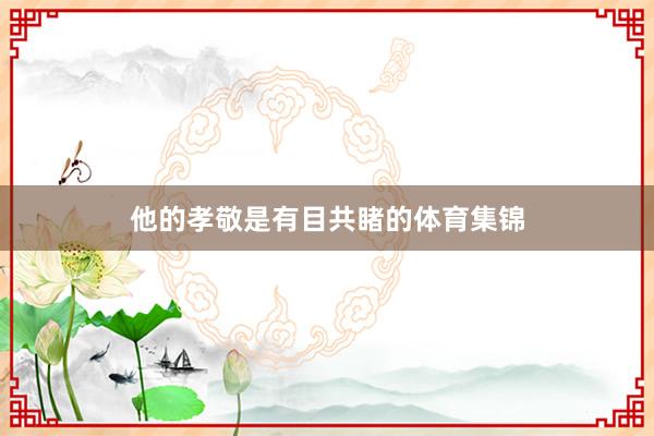他的孝敬是有目共睹的体育集锦