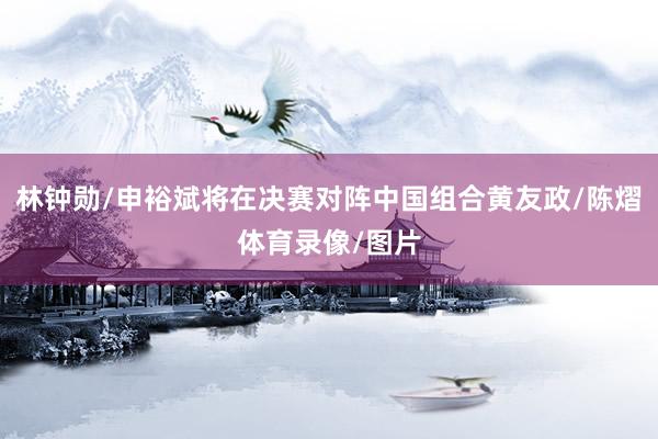 林钟勋/申裕斌将在决赛对阵中国组合黄友政/陈熠体育录像/图片