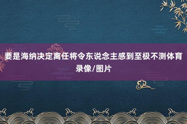 要是海纳决定离任将令东说念主感到至极不测体育录像/图片