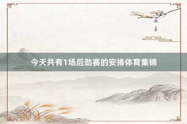 今天共有1场后劲赛的安排体育集锦