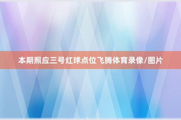 本期照应三号红球点位飞腾体育录像/图片