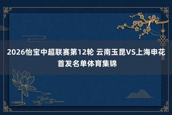 2026怡宝中超联赛第12轮 云南玉昆VS上海申花 首发名单体育集锦