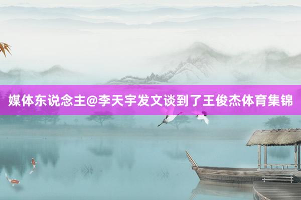 媒体东说念主@李天宇发文谈到了王俊杰体育集锦